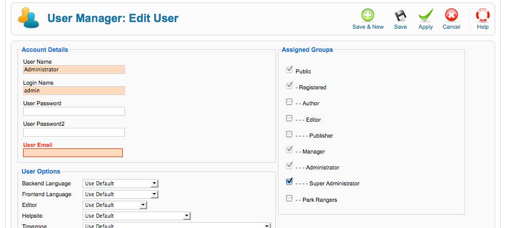 Multiple User Groups